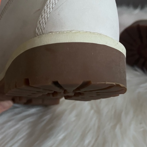 Timberland boots men white suede size 7 with Lambskin hand crafted leather lace - Picture 5 of 8